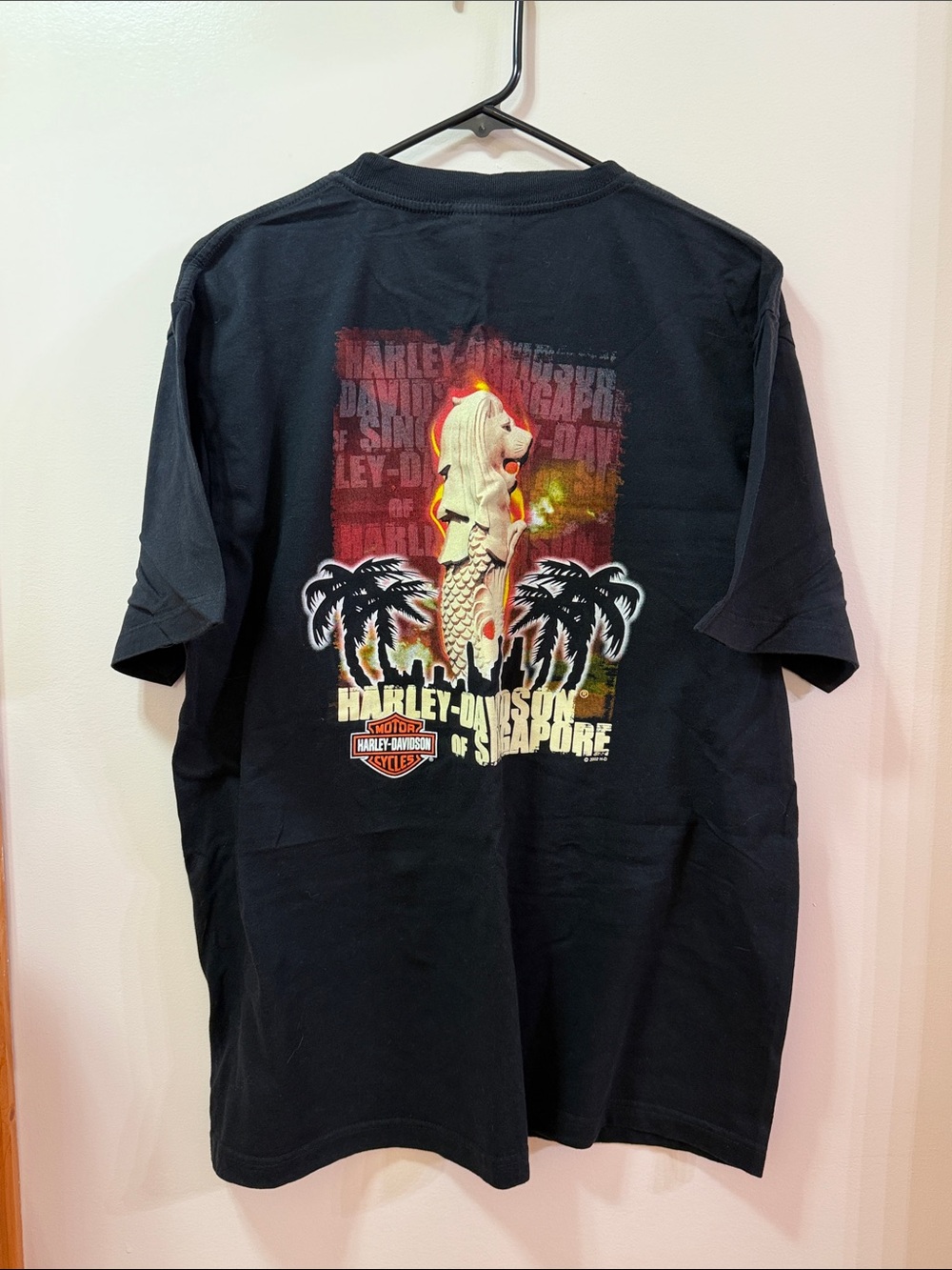 Harley-Davidson Singapore Black T-Shirt with Multicolor Singapore Graphic NWOT